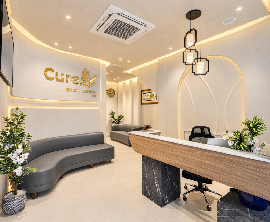 bright modern medical clinic reception